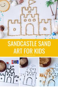 If you’re looking for a simple way to bring the beach home, check out this sandcastle sand art project for kids. There’s a free printable available to help your kids create a cool sandcastle. Easy art project for preschoolers and older kids. #preschool #kidscrafts #preschoolcrafts #freeprintable #summeractivities #kidsactivities #maycrafts #junecrafts #summercrafts