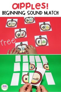 This free Apple Beginning Sound Match that will be perfect for your kids to practice their letter sounds this fall! This matching game is perfect for both Pre-K and Kindergarten as a whole group activity, literacy center, or even as a quick informal assessment. It’s hands-on, easy to prep, and super versatile!