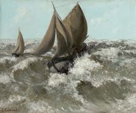 "\"The Sailboat (Seascape),\" by Gustave Courbet (c. 1869) DIMENSIONS * 9\" x 12\" (Image: 7.5\" x 9\") * 12\" x 16\" (Image: 10\" x 12\") * 16\" x 20\" (Image: 13\" x 16.63\") * 20\" x 24\" (Image: 16\" x 19.25\") * 24\" x 30\" (Image: 19\" x 23\") Archival Inkjet on Fine Art Paper Smooth Surface - Matte Finish - Accent Borders FINE ART QUALITY Expect crisp detail and vivid color from our giclée process fine art prints. We use pigment-based inks and high-density cotton fiber paper to achieve a