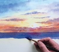 How to paint a sunrise and sunset #watercolor jd