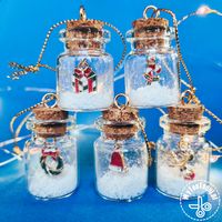 How to make tiny bottles with Christmas pendants