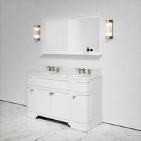 Designed for those with a family or couple’s bathroom, the Connaught is the epitome of luxury, depicting its 1920s influence fused with the modern aesthetic of Lusso.  The Connaught vanity unit showcases sweeping curves, beautiful symmetry and distinctive Dupont edging - details in keeping with the Art Deco inspiration. The vanity unit is also crafted from marine grade plywood, primed and protected, and is crowned by luxurious Carrara marble.  The doors of the vanity unit have be