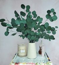 Whimsically chic bouquet of preserved eucalyptus! 100% Real Stems, Lasts approx. 1 year, 100% Water-Less & Easy Care! This plant bouquet is versatile for all décor styles & makes an enjoyable gift for both him and her!