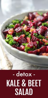 This kale and beet salad is chock-full of healthy nutrients. It's made with superfoods such as beets, kale, walnuts, garlic, and olive oil. Healthy, delicious, and very easy to make. #beets #kale #vegan #cleaneating #mealprep #salad #recipe #plantbased #healthy #realfood