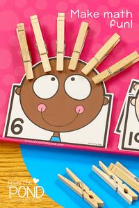 Teach number identifcation, counting, 1:1 correspondece, fine motor skills and the beginning of part-part-whole relationships with our fun Clip It Kids cards. Just print and laminate and team them with clothespins, paperclips or pegs. Read more over on the blog!