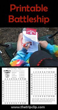 As fun as the board game with no little pieces! This printable, two-player pen and paper Battleship game is very fun, and will keep your kids entertained for a surprisingly long time!