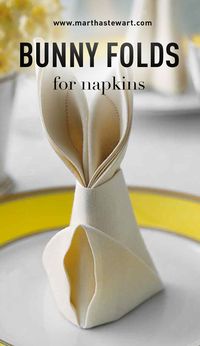 Bunny Folds for Napkin: Our kids would love this!