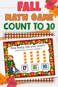 Are you looking for digital + printable Fall counting activities for your preschool, kindergarten or SPED students? If so, this counting objects 11-20 fall math game is exactly what you need! Your students will love doing their math lesson and practice counting numbers to 20. This self-correcting and fun Fall math game for Google Slides is NO-PREP and can be used in the classroom, in your math center, for distance learning or at home homeschooling your child.