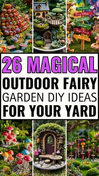 Add a touch of whimsy to your outdoor space with these enchanting fairy garden ideas! Whether you're crafting a tiny world in your flower bed or creating a dedicated corner of your yard, these magical designs are sure to inspire. Use miniature houses, plants, and accessories to bring your fairy garden to life. #FairyGardenideas #GardenInspiration #fairygardenideas