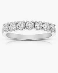 Vir Jewels 1 cttw Diamond Wedding Band 14K White Gold 7 Stones Prong Set Round Bridal Ring. As an Amazon Associate, I earn from qualifying purchases.