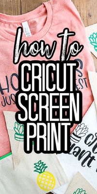 Use this method for Cricut screen print to silk screen with your Cricut machine. Add vinyl to a Speedball silk screen and make tons of crafts! #cricut #cricutscreenprint #cricutmachine #vinylcrafts