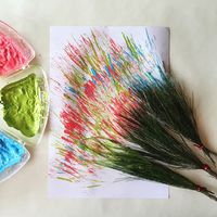 Painting with natural paintbrushes | #nannylife #creativekids #invitationtocreate #letthempaint #nannydiaries