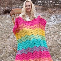 Free Pattern - How to Crochet Double Sweet Ripple Blanket - Chevron Zig Zag Afghan Throw - DIY Tutorial & YouTube Video by Donna Wolfe from Naztazia