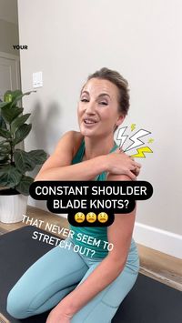 Megan Dahlman | Do you get 💥KNOTS💥 in your shoulder blades? They’re the WORST! I bet you’ve tried stretching and massaging them out, but they don’t quite g… | Instagram