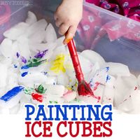 PAINTING ICE CUBES: A fun sensory activity for toddlers and preschoolers; painting and sensory activity rolled into one; an easy indoor activity for toddlers;