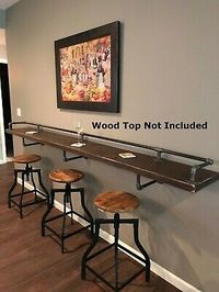 Great Shopping IRON Pipe Drink Rail, 3 Shelf Supports Included, DIY Parts Kit - 8 Deep, Furniture