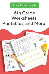 Enjoy free worksheets, activities, and more to keep 6th graders engaged while learning!