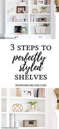 How to Style Bookshelves - Honeybear Lane