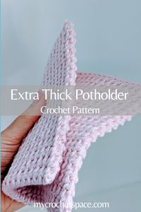 The Thermal Stitch (half double crochets) is an extra thick stitch with a beautiful texture that is perfect for making double thick crochet potholders. This is an easy to follow free pattern and video demonstration on how to crochet the Thermal stitch using half double crochets. This will be a quick crochet project! free pattern for a potholder.