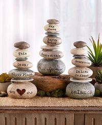 Stacked Sentiment Rock Figurines in 2022 | Rock decor, Rock crafts, Painted rocks craft