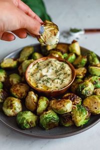 Crispy Brussel Sprouts With Dijon Aioli - Dash of Mandi