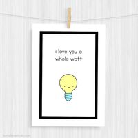 Funny Art Print Cute Love Pun Illustration Home by SunnyDoveStudio