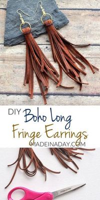 Long Dangle Suede Fringe Earrings | Made in a Day