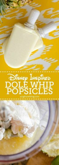 Do you love Disney's Dole Whip? Then you'll love these copycat Dole Whip Popsicles. Delicious creamy pineapple in a frozen treat!