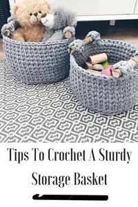 how to crochet a sturdy basket. Tips and tricks to help you pick out the right yarn and hook.