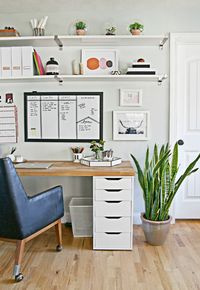 Butcher block desk top with stacked drawer supports