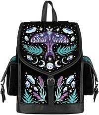 Find ideas๏ฟฝand inspiration for Restyle Enchanted Forest Backpack Goth Crystal Star Moth Moon Embroidered Fairy, Women's Bags