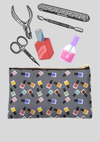 You can find this pouch at redbubble. Reißverschluss Täschchen mit einem Nagellack Fläschchen Muster für Manikür Utensilien. # pouch # zipper pouch # purse # Täschchen # clutch # Nagellack # nail polish # naildesign # Maniküre # manicure # Tasche # bag # redbubble # ninaeva #