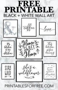 Free Printable Black and White Wall Art - download and print your own wall art for your home decor and office decor #freeprintable #wallart #blackandwhiteart #blackandwhite