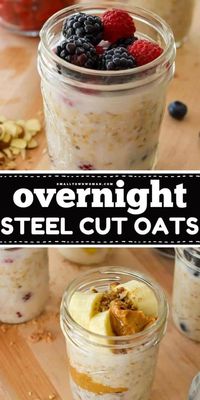 Looking for healthy breakfast recipes? Try this best overnight steel-cut oats! It combines steel-cut oats and almond milk along with other goodies like fresh fruit, nuts, and seeds. This easy oats recipe is a delicious, healthy, make-ahead breakfast! Yum!