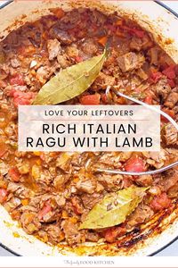 This leftover lamb Ragu is packed full of flavor - comfort food at it's very best! Turn your lamb leftovers into another delicious midweek dinner with this easy recipe for Italian ragu. No leftover lamb? No problem! This can also be made with lamb stew meat or ground lamb (mince). #FamilyFoodKitchen