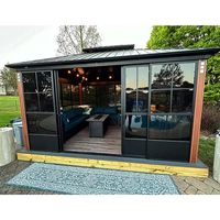 A 12' x 14' patio hardtop gazebo
 is a versatile addition to any outdoor area. With its double top, outdoor screen house, aluminum solarium, and detachable windows, it offers both style and functionality.   
#PatioGazebo #HardtopGazebo #OutdoorLiving #AluminumSolarium #DoubleTop #OutdoorScreenHouse #DetachableWindows #Backyard #HomeImprovement #DIY #GardenStructure