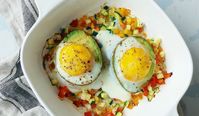 This easy, all in one breakfast is full of healthy fats and protein for the most important meal of the day. It uses a low-carb veggie hash instead of the regular potato hash.