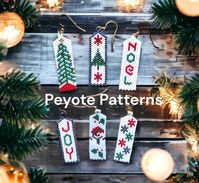 I created this 6 Christmas Peyote or Brick Stitch Earring Patterns Collection to add fun and style to the holidays! They are perfect for gift giving or to stock up your craft booth!  They measure 2" (5.08 cm) long and 5/8" (1.5 cm) wide. I also included 1.5" versions of most of the earrings, bringing the total to 11 patterns in all! You can use your own creativity and pair up the different patterns and colors!  You will need experience with Odd Count Peyote or Brick Stitch beading technique. This is not a tutorial and does not include step-by-step instructions. Although, I do include general instructions on how I make these earrings along with thread lengths so there is no guesswork! 11/0 Miyuki Delica Seed Beads were used. You can use any size or type of seed beads you like, but of course