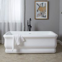 67" Matte White Acrylic Double Ended Freestanding Tub | VTB