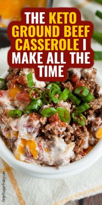 If you're looking for a quick and easy keto casserole recipe the whole family will love, try this cheesy Keto Beef Casserole! Ready in just 25 minutes, it's the perfect low carb meal for busy nights.