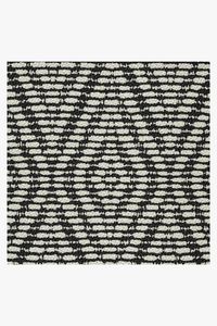 Outdoor Halo Diamond Black Rug | Washable Rug | Ruggable