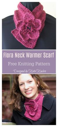 Flora Neck Warmer Scarf Free Knitting Pattern