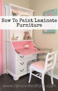 How To Paint Laminate Furniture (So It Looks Like Painted Wood) - Here are some special techniques to make your laminate piece look like a professionally refinished solid piece. www.renovatedfaith.com