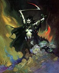 Frank Frazetta, Woman with a Scythe, used for the covers of Creepy #91 and Vampirella #11.