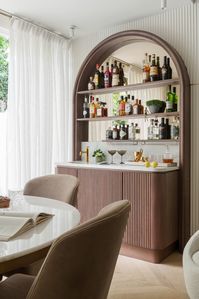 Bespoke solid wood home bar in London