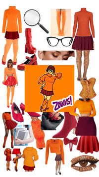 Velma, Halloween, orange, costume