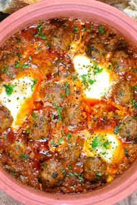 This Moroccan Meatball Tagine recipe, or Kefta Mkaouara, is a must try. Made with spiced ground meat and a flavorful tomato-based sauce, it's pure comfort food.