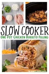 Slow Cooker One Pot Chicken Burrito Filling