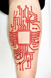 Fresh circuitry scarification done in Des Moines last week by Brian Decker of Pure Body Arts.