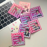 Size: Max- 2.1 x 2.1 (in) / Material: Holographic Glossy / Color: Pink / Member: 9 Stickers (1 ea) Who loves Enhypen more than hotties love Enhypen?  Decorate your water bottles, diaries, journals, and more to let everyone know who you love! These holographic stickers are weatherproof and ready for both hotties and cool kids to use.